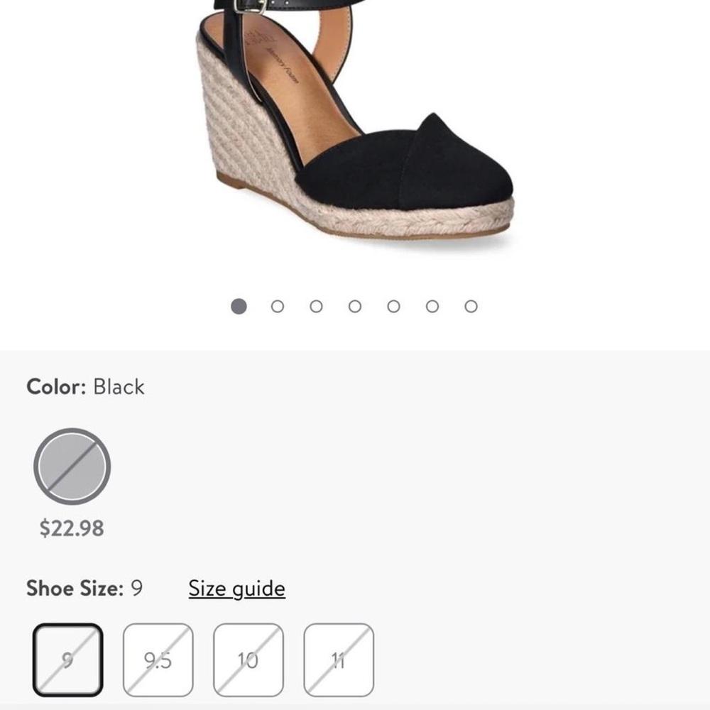 NWT Time and Tru Cotton Canvas Memory Foam Wedge Sandals Size 9 Heels - Picture 8 of 9